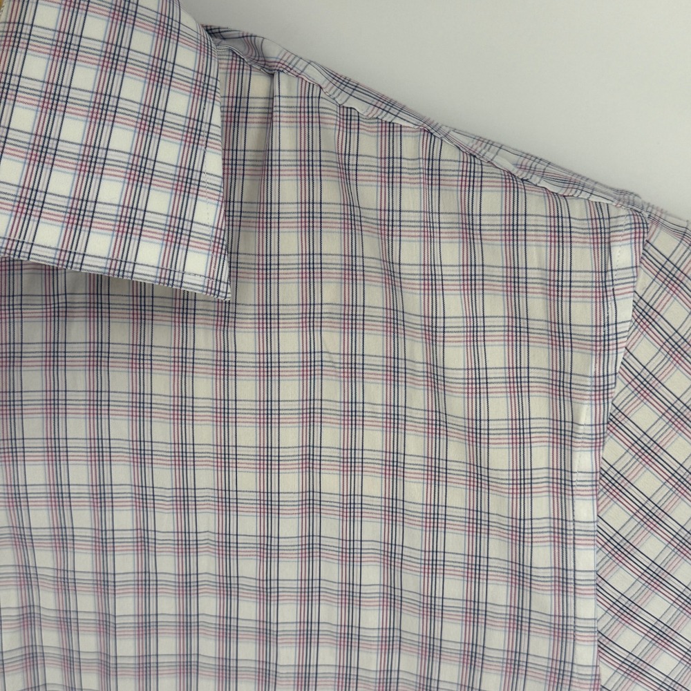 Bonobos Mens Slim‎ Fit Stretch Plaid Button Down Shirt Large 16 Purple White L - Picture 8 of 9